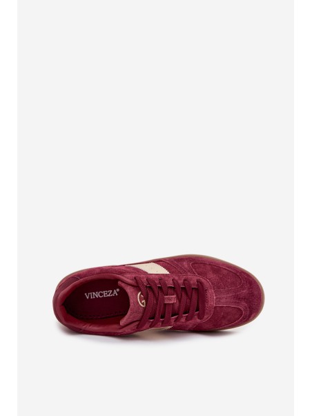 Suede Women's Sneakers Vinceza 14029 Burgundy