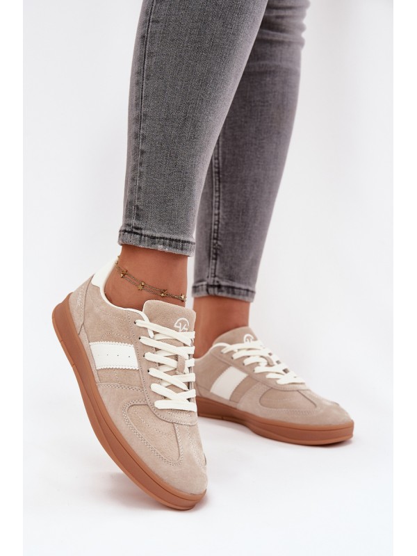 Suede Women's Sneakers Vinceza 14029 Beige