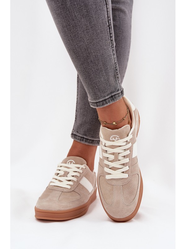 Suede Women's Sneakers Vinceza 14029 Beige