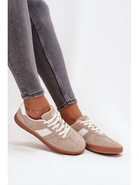 Suede Women's Sneakers Vinceza 14029 Beige