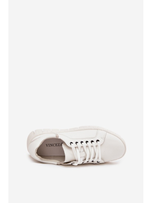 Leather Women's Shoes with Laces Vinceza 41493 White