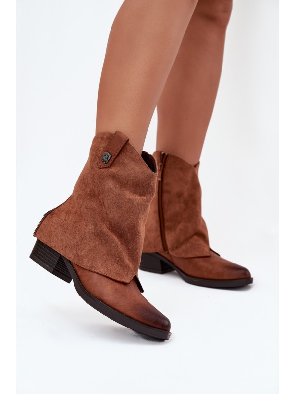 Insulated Cowboy Boots With Heel Camel Sylvette 2