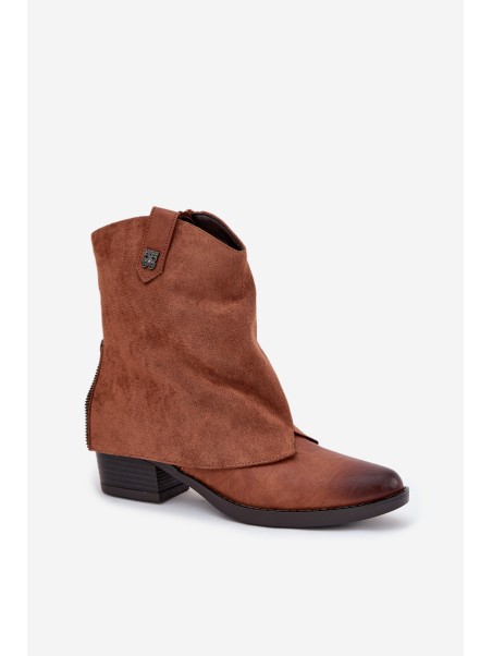 Insulated Cowboy Boots With Heel Camel Sylvette