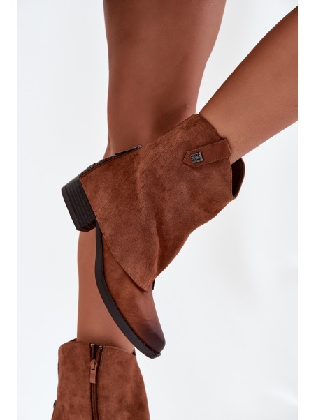 Insulated Cowboy Boots With Heel Camel Sylvette