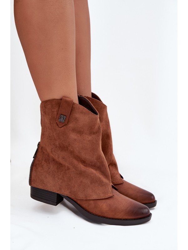 Insulated Cowboy Boots With Heel Camel Sylvette