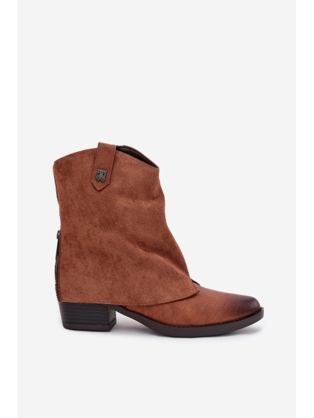 Insulated Cowboy Boots With Heel Camel Sylvette