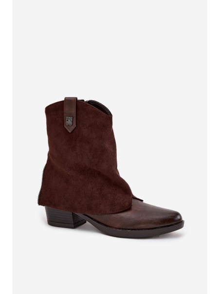 Insulated Cowboy Boots High Heels Chocolate Sylvette