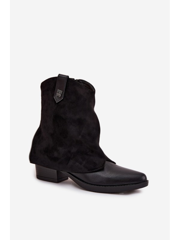 Insulated cowboy boots with heel black Sylvette
