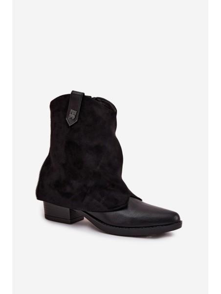 Insulated cowboy boots with heel black Sylvette