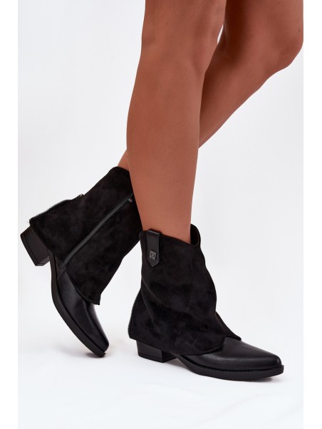 Insulated cowboy boots with heel black Sylvette
