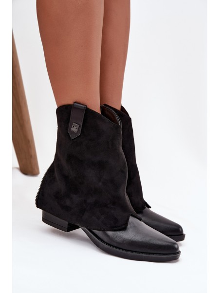 Insulated cowboy boots with heel black Sylvette