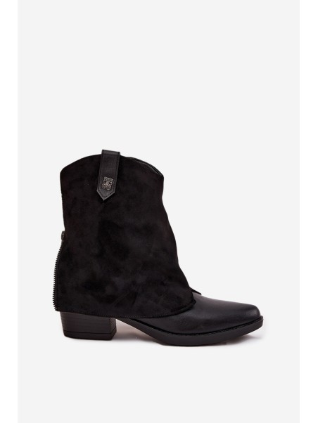 Insulated cowboy boots with heel black Sylvette