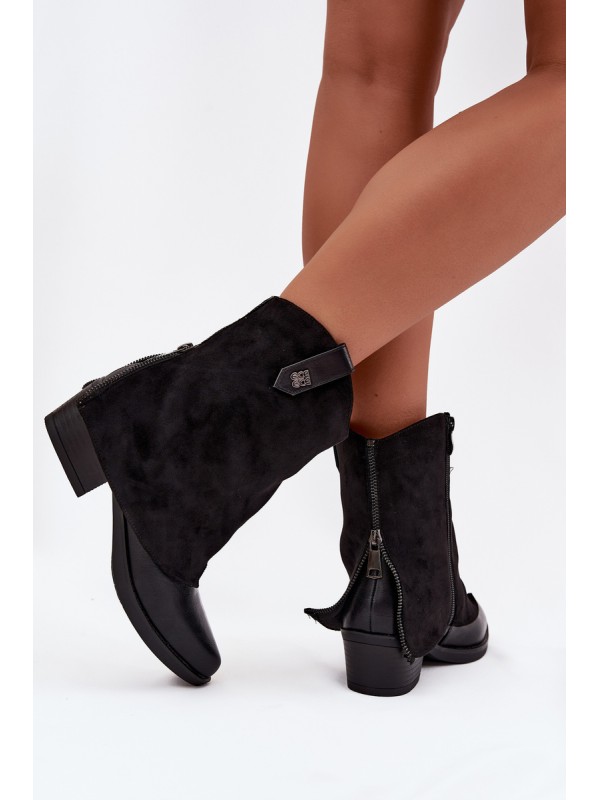 Insulated cowboy boots with heel black Sylvette