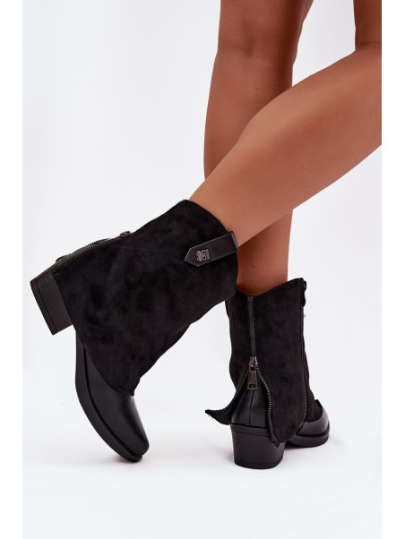Insulated cowboy boots with heel black Sylvette