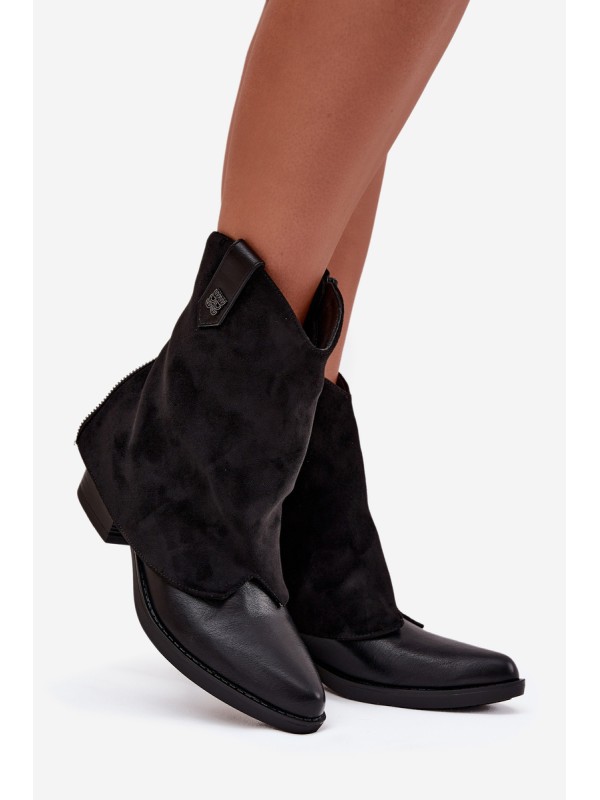 Insulated cowboy boots with heel black Sylvette