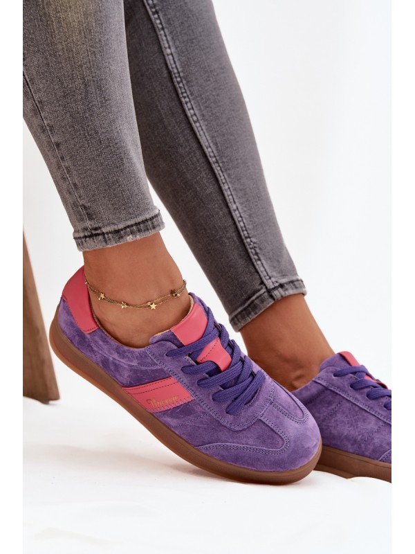 Suede Women's Sneakers Vinceza 79576 Purple