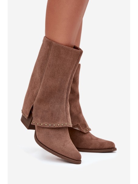 Women's Winter Boots with Turned Shaft Vinceza 16516 Beige