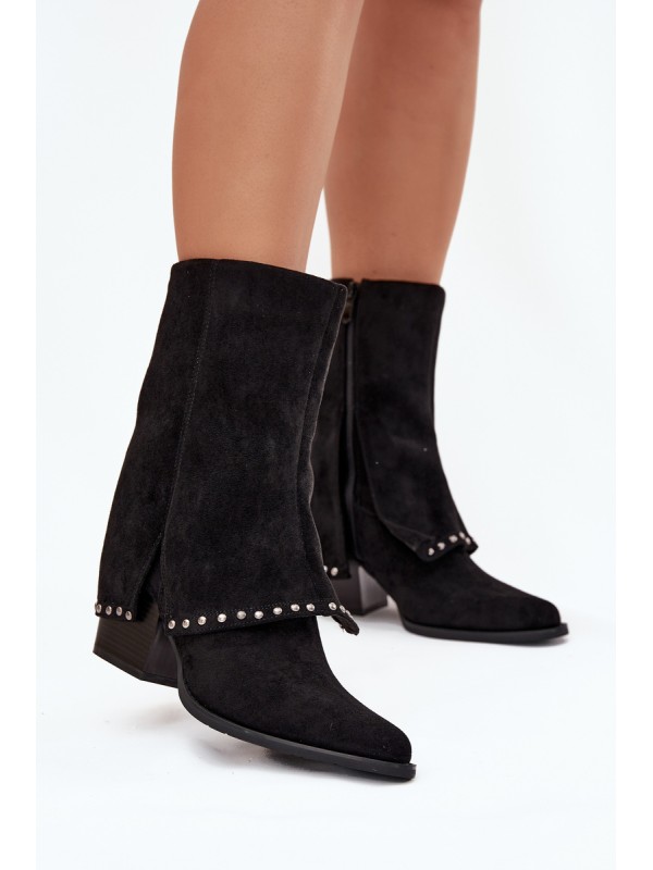 Women's Insulated Boots with Turned Cuff Vinceza 16516 Black