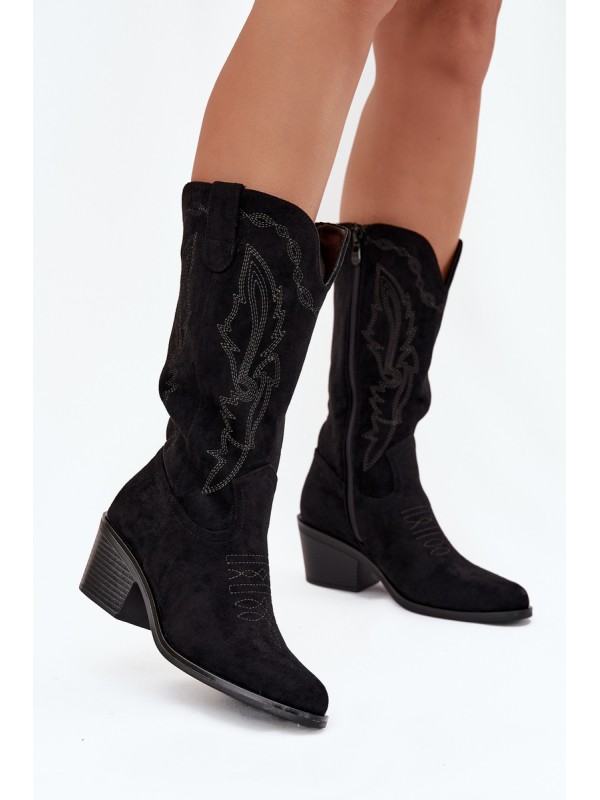 Women's Cowboy Boots Heeled Insulated Vinceza 16508 Black 2