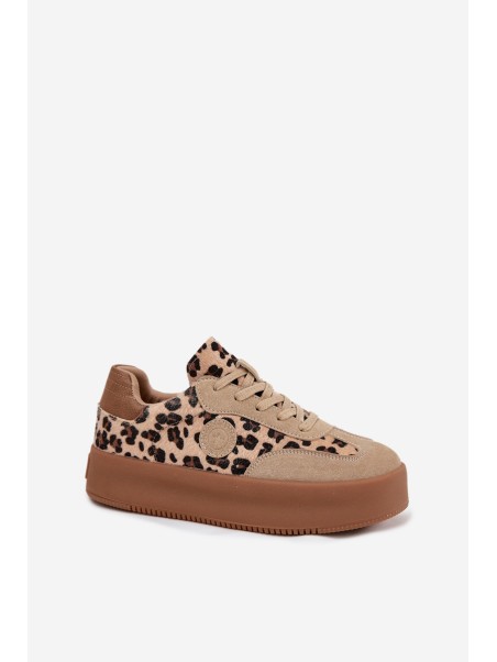 Women's Sneakers on Platform Panther Big Star SS274763 Beige