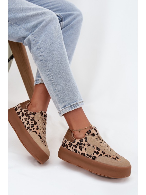 Women's Sneakers on Platform Panther Big Star SS274763 Beige