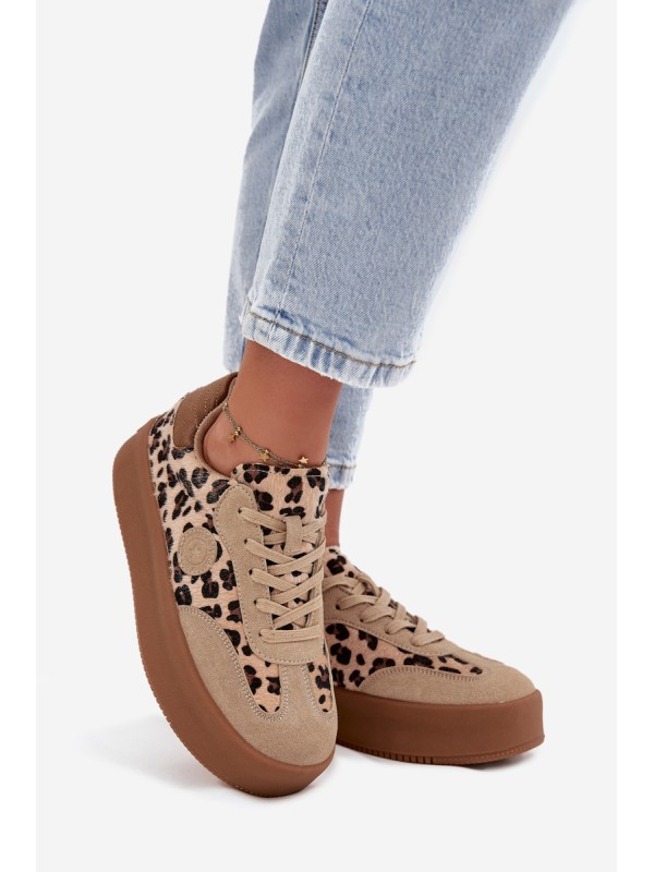Women's Sneakers on Platform Panther Big Star SS274763 Beige