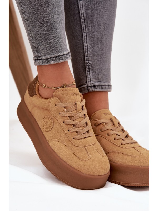 Women's Sneakers on Platform Panterka Big Star SS274762 Camel