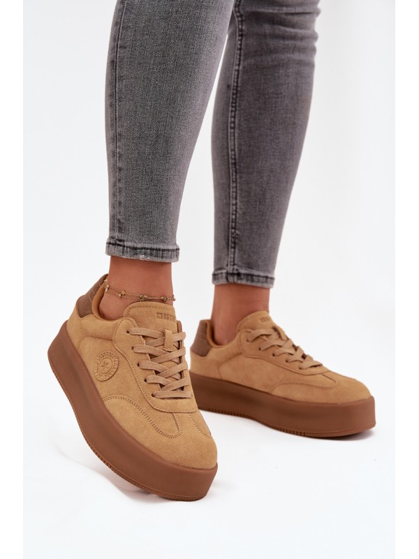 Women's Sneakers on Platform Panterka Big Star SS274762 Camel