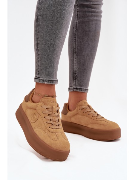 Women's Sneakers on Platform Panterka Big Star SS274762 Camel