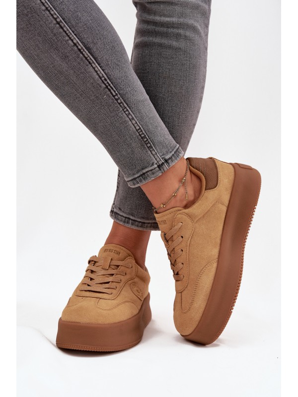 Women's Sneakers on Platform Panterka Big Star SS274762 Camel