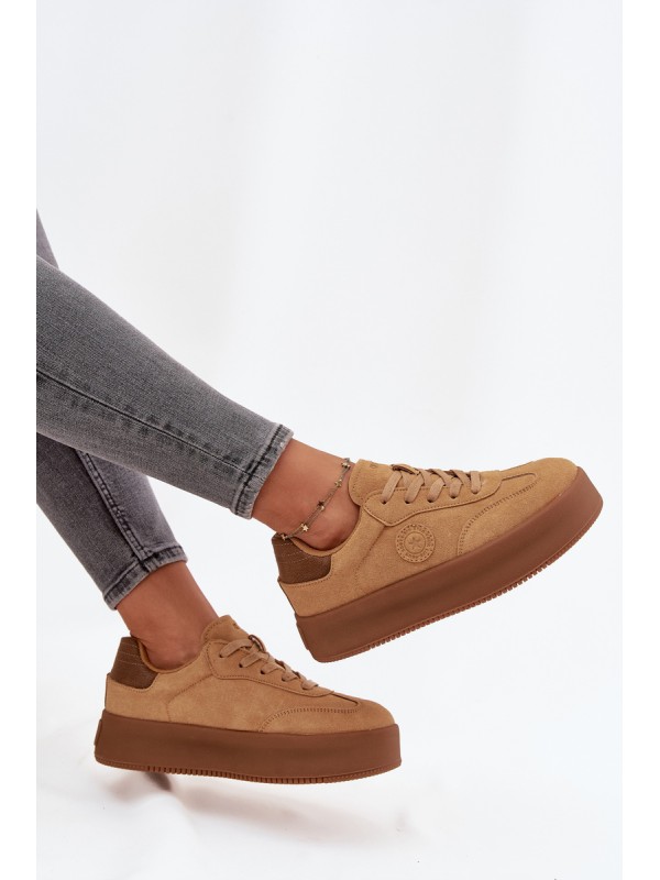 Women's Sneakers on Platform Panterka Big Star SS274762 Camel