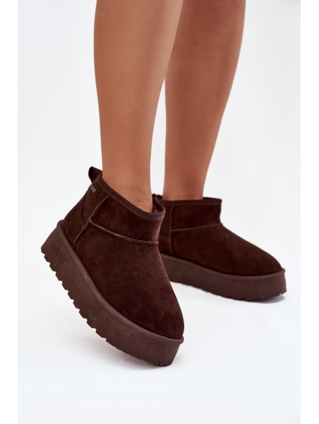 Low Snow Boots On Platform Big Star OO274A101 Chocolate