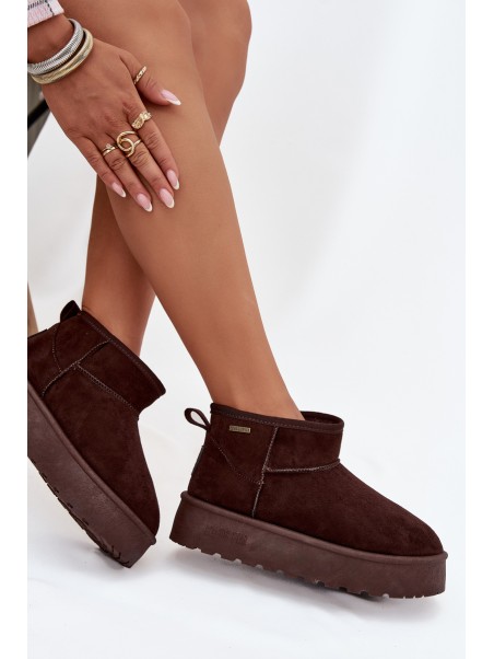 Low Snow Boots On Platform Big Star OO274A101 Chocolate