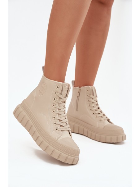 Insulated Women's Sneakers on Platform Made of Eco Leather Big Star SS274535 Beige