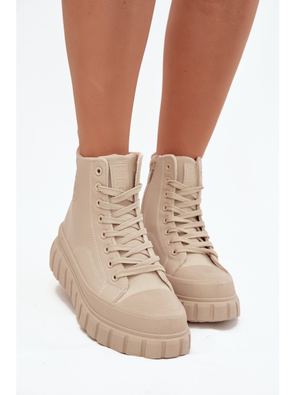 Insulated Women's Sneakers on Platform Made of Eco Leather Big Star SS274535 Beige