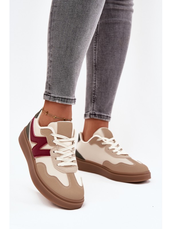 Women's Low Eco Leather Sneakers Bežowe Givelle 2