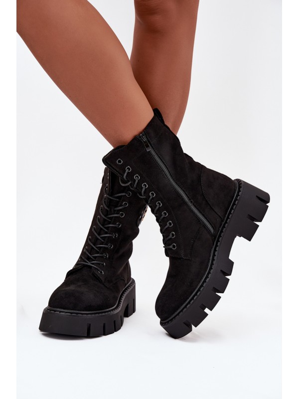 Insulated work boots women's with decoration black Melisse