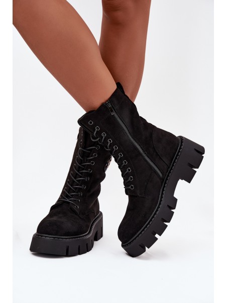 Insulated work boots women's with decoration black Melisse