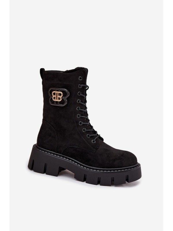 Insulated work boots women's with decoration black Melisse