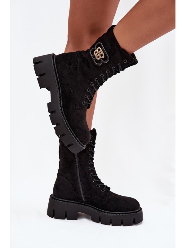 Insulated work boots women's with decoration black Melisse