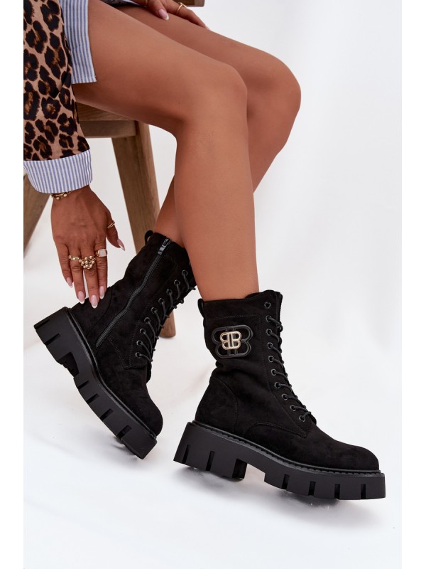 Insulated work boots women's with decoration black Melisse