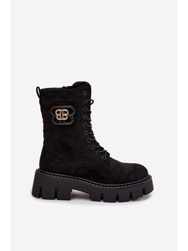 Insulated work boots women's with decoration black Melisse