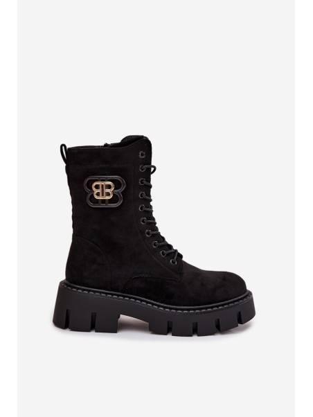 Insulated work boots women's with decoration black Melisse
