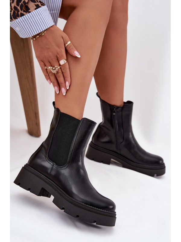 Insulated ankle boots with zipper Black Niviane