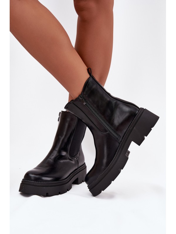 Insulated ankle boots with zipper Black Niviane