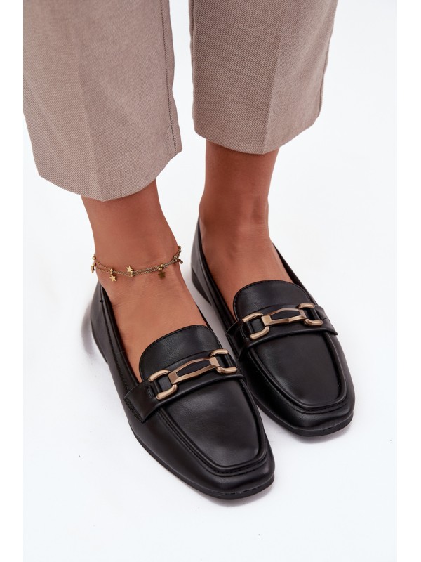 Women's Loafers Shoes With Decoration Black Priscelle
