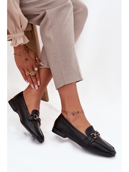 Women's Loafers Shoes With Decoration Black Priscelle