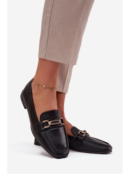 Women's Loafers Shoes With Decoration Black Priscelle