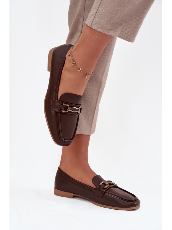 Women's Loafers with Decoration Brown Priscelle Women's Loafers with Decoration Brown Priscelle