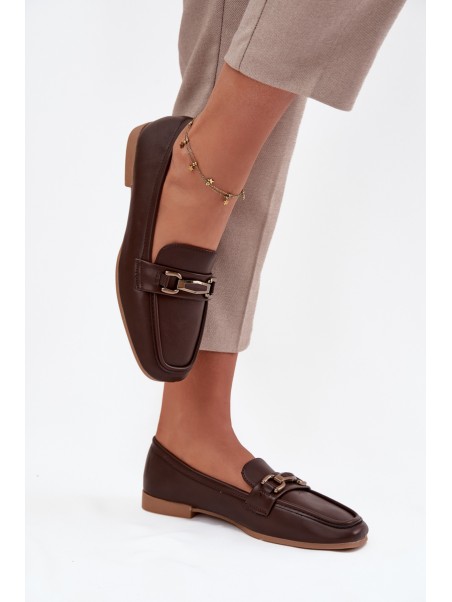 Women's Loafers with Decoration Brown Priscelle